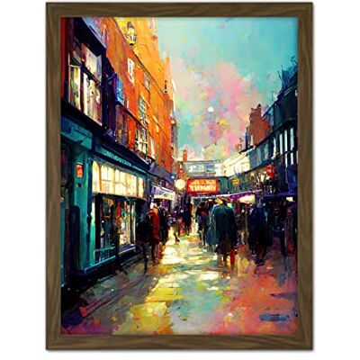 Doppelganger33 LTD Carnaby Street London Bright Acrylic Painting Artwork Framed Wall Art Print 18X24 Inch Doppelganger33 LTD Carnaby Street London Bright Acrylic Painting Artwork Framed Wall Art Print 18X24 Inch