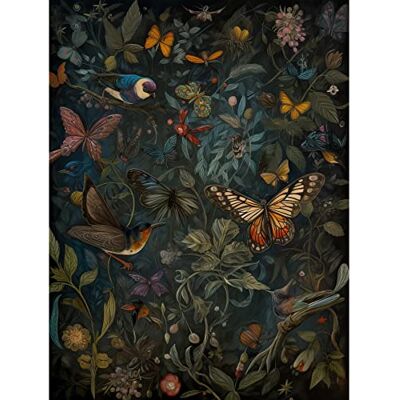 Artery8 William Morris Style Plants Birds and Butterflies Extra Large XL Wall Art Poster Print Artery8 William Morris Style Plants Birds and Butterflies Extra Large XL Wall Art Poster Print