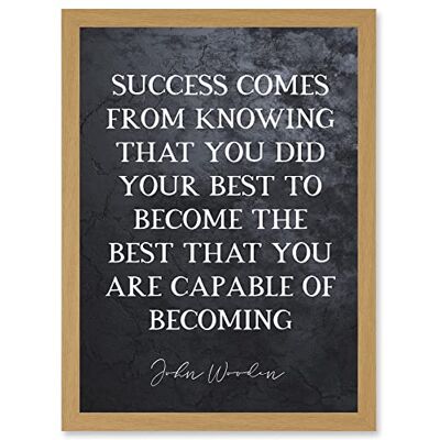 Artery8 - Slate Quote John Wooden - A4 - Light Oak - Framed Wall Art Artery8 - Slate Quote John Wooden - A4 - Light Oak - Framed Wall Art