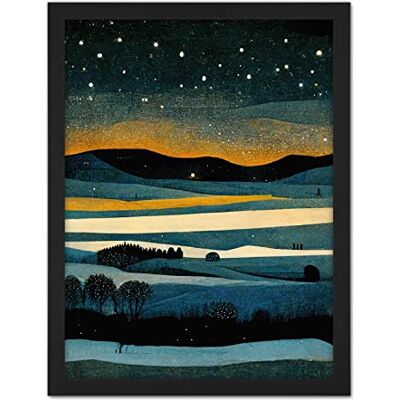 Doppelganger33 LTD Star Filled Twilight Landscape Painting Artwork Framed Wall Art Print 18X24 Inch Doppelganger33 LTD Star Filled Twilight Landscape Painting Artwork Framed Wall Art Print 18X24 Inch