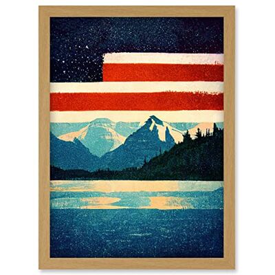Artery8 - Glacier NP American Flag - Framed - Wall Art Print Artery8 - Glacier NP American Flag - Framed - Wall Art Print