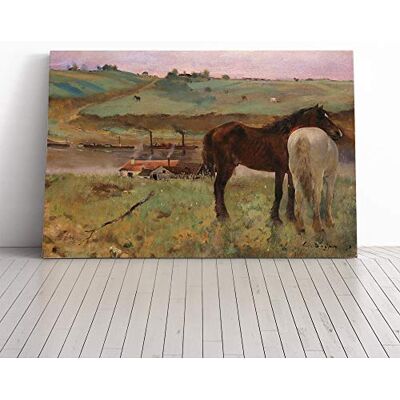 Big Box Art Edgar Degas Horses in a Meadow Canvas Print Gallery Wrapped 30mm Frame Wall Art 24x16 inches Ready to Hang Modern Animals Picture Living Room Bedroom Lounge Office Big Box Art Edgar Degas Horses in a Meadow Canvas Print Gallery Wrapped 30mm Frame Wall Art 24x16 inches Ready to Hang Modern Animals Picture Living Room Bedroom Lounge Office