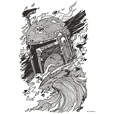 Komar Wall Picture Star Wars Boba Fett Drawing Size 40 x 50 cm (without Frame) Decoration Children's Room Poster Art Print Komar Wall Picture Star Wars Boba Fett Drawing Size 40 x 50 cm (without Frame) Decoration Children's Room Poster Art Print