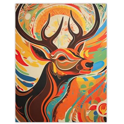 Artery8 Abstract Majestic Stag Autumn Hues Sunrise Reindeer Head Portrait Vibrant Bold Bright Colourful Painting Large Wall Art Poster Print Thick Paper 18X24 Inch Artery8 Abstract Majestic Stag Autumn Hues Sunrise Reindeer Head Portrait Vibrant Bold Bright Colourful Painting Large Wall Art Poster Print Thick Paper 18X24 Inch