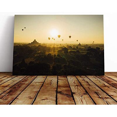 Big Box Art Landscape Hot Air Balloons Sunset Canvas Print Gallery Wrapped 30mm Frame Wall Art 20x14 inches Ready to Hang Modern Landscape Picture Living Room Bedroom Lounge Office Big Box Art Landscape Hot Air Balloons Sunset Canvas Print Gallery Wrapped 30mm Frame Wall Art 20x14 inches Ready to Hang Modern Landscape Picture Living Room Bedroom Lounge Office