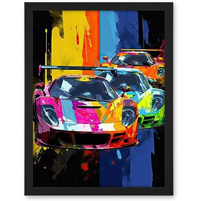 Artery8 Sport Racing Cars Vibrant Supercar Race Mancave Gift for Him Artwork Framed Wall Art Print 18X24 Inch Artery8 Sport Racing Cars Vibrant Supercar Race Mancave Gift for Him Artwork Framed Wall Art Print 18X24 Inch