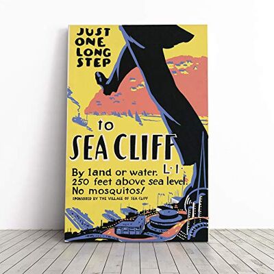 Big Box Art Travel Poster Visit Sea Cliff (2) Canvas Print Gallery Wrapped 30mm Frame Wall Art 30x20 inches Ready to Hang Coastal Seascape Picture Living Room Bedroom Lounge Office Big Box Art Travel Poster Visit Sea Cliff (2) Canvas Print Gallery Wrapped 30mm Frame Wall Art 30x20 inches Ready to Hang Coastal Seascape Picture Living Room Bedroom Lounge Office