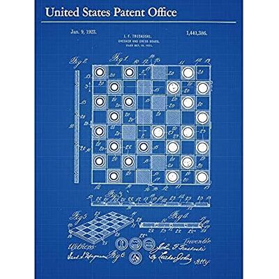 Artery8 Truskoski Checker Chess Board 1923 Game Vintage Patent Art Print Canvas Premium Wall Decor Poster Mural Artery8 Truskoski Checker Chess Board 1923 Game Vintage Patent Art Print Canvas Premium Wall Decor Poster Mural