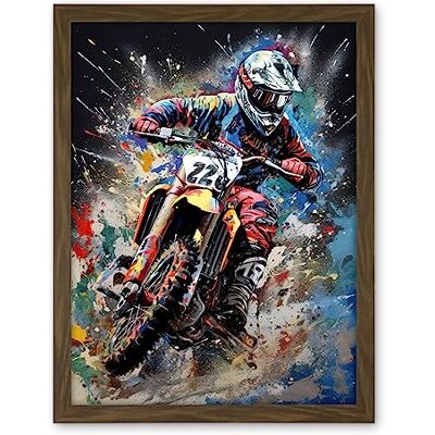 Artery8 Motocross Race Action Shot Extreme Sport Painting Artwork Framed Wall Art Print 18X24 Inch Artery8 Motocross Race Action Shot Extreme Sport Painting Artwork Framed Wall Art Print 18X24 Inch