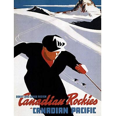 Wee Blue Coo Sport Winter Snow Skiing Canadian Rockies Canada Vintage Advert Art Print Poster Wall Decor 12X16 Inch Wee Blue Coo Sport Winter Snow Skiing Canadian Rockies Canada Vintage Advert Art Print Poster Wall Decor 12X16 Inch