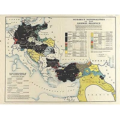 Fine Art Prints Langhans 1917 Map German Subject Allies Europe Unframed Wall Art Print Poster Home Decor Premium Fine Art Prints Langhans 1917 Map German Subject Allies Europe Unframed Wall Art Print Poster Home Decor Premium