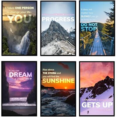 Imperial Designs 6 Inspirational Posters Motivational Posters for Classroom, Nature Posters, Motivational Wall Art. Inspirational Wall Art for Office. (Scenery, unframed, 11x17 In, Set of 6) Imperial Designs 6 Inspirational Posters Motivational Posters for Classroom, Nature Posters, Motivational Wall Art. Inspirational Wall Art for Office. (Scenery, unframed, 11x17 In, Set of 6)