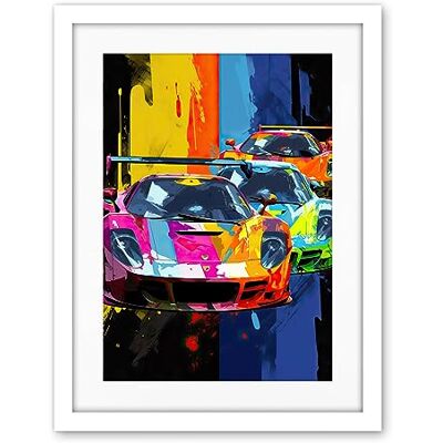 Artery8 Sport Racing Cars Vibrant Supercar Race Mancave Gift for Him Artwork Framed Wall Art Print 18X24 Inch Artery8 Sport Racing Cars Vibrant Supercar Race Mancave Gift for Him Artwork Framed Wall Art Print 18X24 Inch