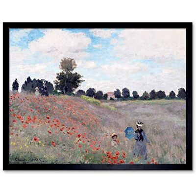 Fine Art Prints Claude Monet Poppy Field Stroll Art Print Framed Poster Wall Decor 12x16 inch Fine Art Prints Claude Monet Poppy Field Stroll Art Print Framed Poster Wall Decor 12x16 inch