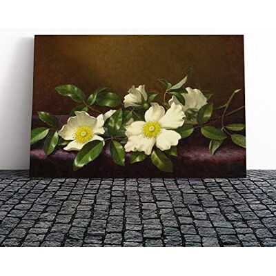 Big Box Art Martin Johnson Heade Cherokee Roses Canvas Print Gallery Wrapped 30mm Frame Wall Art 30x20 inches Ready to Hang Modern Floral Picture Living Room Bedroom Lounge Office Big Box Art Martin Johnson Heade Cherokee Roses Canvas Print Gallery Wrapped 30mm Frame Wall Art 30x20 inches Ready to Hang Modern Floral Picture Living Room Bedroom Lounge Office