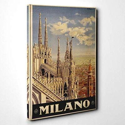 Big Box Art Travel Poster Milan Milano Canvas Print Gallery Wrapped 30mm Frame Wall Art 24x16 inches Ready to Hang Retro Picture Living Room Bedroom Lounge Office Big Box Art Travel Poster Milan Milano Canvas Print Gallery Wrapped 30mm Frame Wall Art 24x16 inches Ready to Hang Retro Picture Living Room Bedroom Lounge Office