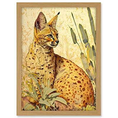 Artery8 Serval Cat in Nature Detailed Watercolour and Ink Bright Illustration Artwork Framed A3 Wall Art Print Artery8 Serval Cat in Nature Detailed Watercolour and Ink Bright Illustration Artwork Framed A3 Wall Art Print