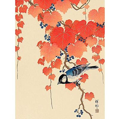 Wee Blue Coo Japan Nature Bird Ivy Berry Shoson Ohara Art Print Poster Wall Decor 12X16 Inch Wee Blue Coo Japan Nature Bird Ivy Berry Shoson Ohara Art Print Poster Wall Decor 12X16 Inch