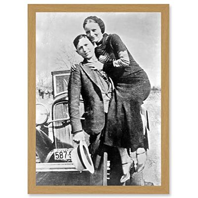 Artery8 - Clyde Barrow Gang Bonnie Parker - Framed Wall Art Artery8 - Clyde Barrow Gang Bonnie Parker - Framed Wall Art