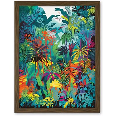 Artery8 Rainforest Landscape Vibrant Multicoloured Nature Artwork Framed Wall Art Print 18X24 Inch Artery8 Rainforest Landscape Vibrant Multicoloured Nature Artwork Framed Wall Art Print 18X24 Inch