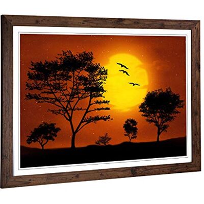 Big Box Art Framed Print of Landscape Trees Forest & Birds Sunset (2) Design Wall Art Picture Home Decor for Kitchen, Living Room, Bedroom, Hallway, Walnut, A2 / 24.5x18 Inch / 62x45cm Big Box Art Framed Print of Landscape Trees Forest & Birds Sunset (2) Design Wall Art Picture Home Decor for Kitchen, Living Room, Bedroom, Hallway, Walnut, A2 / 24.5x18 Inch / 62x45cm