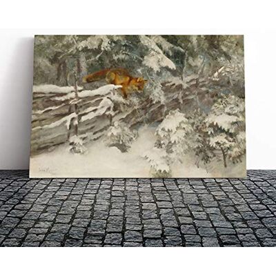Big Box Art Bruno Liljefors Fox in The Snow Canvas Print Gallery Wrapped 30mm Frame Wall Art 20x14 inches Ready to Hang Modern Animals Picture Living Room Bedroom Lounge Office Big Box Art Bruno Liljefors Fox in The Snow Canvas Print Gallery Wrapped 30mm Frame Wall Art 20x14 inches Ready to Hang Modern Animals Picture Living Room Bedroom Lounge Office