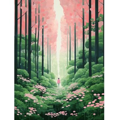 Artery8 Mount Yoshino Cherry Blossom Tree Forest Bright Artwork Baby Pink Green Walk in Nature Trail Large Wall Art Poster Print Thick Paper 18X24 Inch Artery8 Mount Yoshino Cherry Blossom Tree Forest Bright Artwork Baby Pink Green Walk in Nature Trail Large Wall Art Poster Print Thick Paper 18X24 Inch