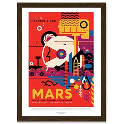 Artery8 - NASA Mars Travel - A4 - Brown - Framed Wall Art Artery8 - NASA Mars Travel - A4 - Brown - Framed Wall Art