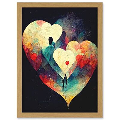 Doppelganger33 LTD Abstract Love Hearts Night Sky Painting Modern Artwork Framed A3 Wall Art Print Doppelganger33 LTD Abstract Love Hearts Night Sky Painting Modern Artwork Framed A3 Wall Art Print
