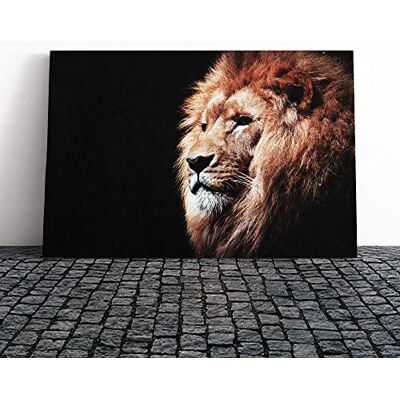 Big Box Art Proud Lion Canvas Print Gallery Wrapped 30mm Frame Wall Art 24x16 inches Ready to Hang Modern Animals Picture Living Room Bedroom Lounge Office Big Box Art Proud Lion Canvas Print Gallery Wrapped 30mm Frame Wall Art 24x16 inches Ready to Hang Modern Animals Picture Living Room Bedroom Lounge Office