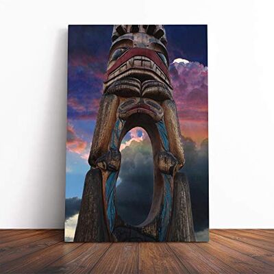 Big Box Art Totem Pole Native American (3) Canvas Print Gallery Wrapped 30mm Frame Wall Art 24x16 inches Ready to Hang Modern Picture Living Room Bedroom Lounge Office Big Box Art Totem Pole Native American (3) Canvas Print Gallery Wrapped 30mm Frame Wall Art 24x16 inches Ready to Hang Modern Picture Living Room Bedroom Lounge Office