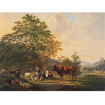 Artery8 Van Os Hilly Landscape Shepherd Cattle Painting Art Print Canvas Premium Wall Decor Poster Mural Artery8 Van Os Hilly Landscape Shepherd Cattle Painting Art Print Canvas Premium Wall Decor Poster Mural