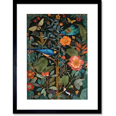 Artery8 Birds and Butterflies Modern Flower Art Nouveau Artwork Framed Wall Art Print 12X16 Inch Artery8 Birds and Butterflies Modern Flower Art Nouveau Artwork Framed Wall Art Print 12X16 Inch