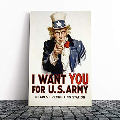 Big Box Art Uncle Sam Recruitment War Poster Canvas Print Gallery Wrapped 30mm Frame Wall Art 20x14 inches Ready to Hang Modern Picture Living Room Bedroom Lounge Office Big Box Art Uncle Sam Recruitment War Poster Canvas Print Gallery Wrapped 30mm Frame Wall Art 20x14 inches Ready to Hang Modern Picture Living Room Bedroom Lounge Office