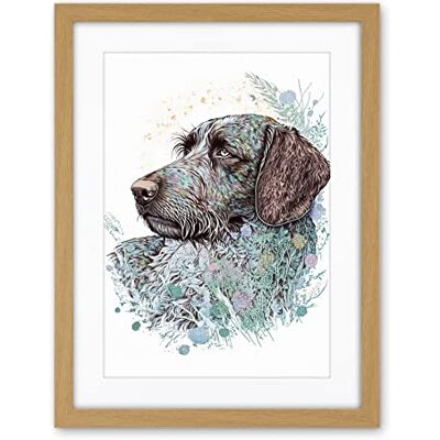 Artery8 German Wirehead Pointer Dog Nature Spirit Animal Modern Multicoloured Illustration Artwork Framed Wall Art Print 18X24 Inch Artery8 German Wirehead Pointer Dog Nature Spirit Animal Modern Multicoloured Illustration Artwork Framed Wall Art Print 18X24 Inch