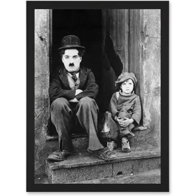 Artery8 - Charlie Chaplin The Kid - A4 - Framed Wall Art Artery8 - Charlie Chaplin The Kid - A4 - Framed Wall Art