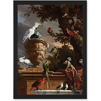 Artery8 - Hondecoeter Menagerie - black - A4 - Wall Art Artery8 - Hondecoeter Menagerie - black - A4 - Wall Art