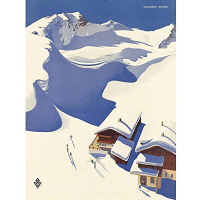 Wee Blue Coo Travel Winter Sport Snow Ski Chalet Alps Austria Art Print Poster Wall Decor 12X16 Inch Wee Blue Coo Travel Winter Sport Snow Ski Chalet Alps Austria Art Print Poster Wall Decor 12X16 Inch