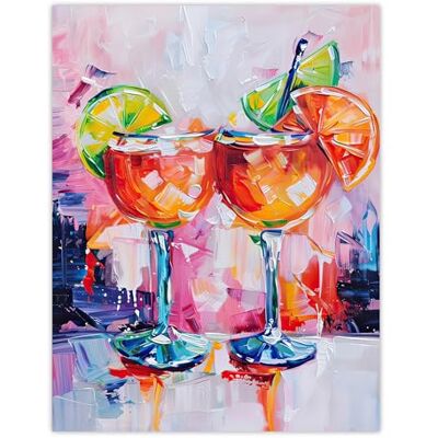 Artery8 Aperol Spritz Cocktails Oil Painting Colourful Kitchen Extra Large XL Wall Art Poster Print Artery8 Aperol Spritz Cocktails Oil Painting Colourful Kitchen Extra Large XL Wall Art Poster Print