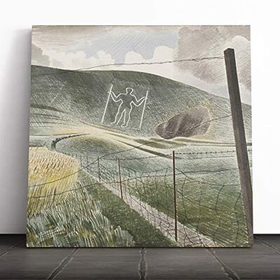 Big Box Art Canvas Print Wall Art Eric Ravilious The Wilmington Giant Mounted & Stretched Box Frame Picture Home Decor for Kitchen, Living Room, Bedroom, Hallway, Muli-Colour, 14x14 Inch Big Box Art Canvas Print Wall Art Eric Ravilious The Wilmington Giant Mounted & Stretched Box Frame Picture Home Decor for Kitchen, Living Room, Bedroom, Hallway, Muli-Colour, 14x14 Inch