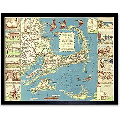 Fine Art Prints Colonial Craftsman 1940 Map Cape Cod MA USA Unframed Wall Art Print Poster Home Decor Premium Fine Art Prints Colonial Craftsman 1940 Map Cape Cod MA USA Unframed Wall Art Print Poster Home Decor Premium