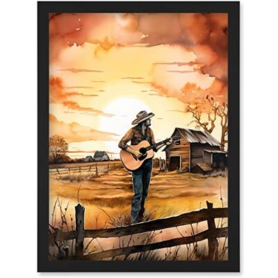 Artery8 - Man Playing Country Music Guitar - Wall Art Print Artery8 - Man Playing Country Music Guitar - Wall Art Print