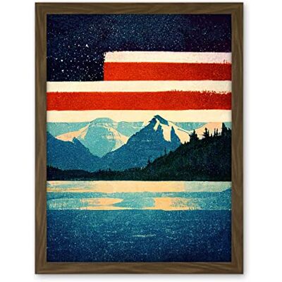 Wee Blue Coo Glacier National Park American Flag Design Iconic Artwork Framed Wall Art Print 18X24 Inch Wee Blue Coo Glacier National Park American Flag Design Iconic Artwork Framed Wall Art Print 18X24 Inch