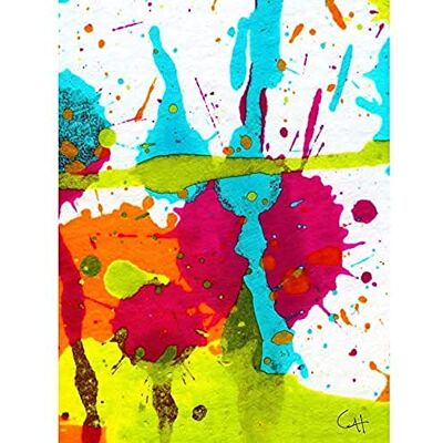 Artery8 Hendo Tanuki Abstract Bright Colourful Drip Painting E Art Print Canvas Premium Wall Decor Poster Mural Artery8 Hendo Tanuki Abstract Bright Colourful Drip Painting E Art Print Canvas Premium Wall Decor Poster Mural