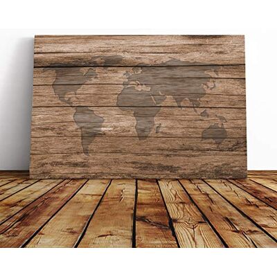 Big Box Art World Map (1) Canvas Print Gallery Wrapped 30mm Frame Wall Art 20x14 inches Ready to Hang Modern Maps Picture Living Room Bedroom Lounge Office Big Box Art World Map (1) Canvas Print Gallery Wrapped 30mm Frame Wall Art 20x14 inches Ready to Hang Modern Maps Picture Living Room Bedroom Lounge Office