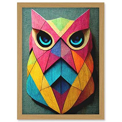 Doppelganger33 LTD Geometric Rainbow Owl Picture Abstract Multi Coloured Artwork Framed A3 Wall Art Print Doppelganger33 LTD Geometric Rainbow Owl Picture Abstract Multi Coloured Artwork Framed A3 Wall Art Print