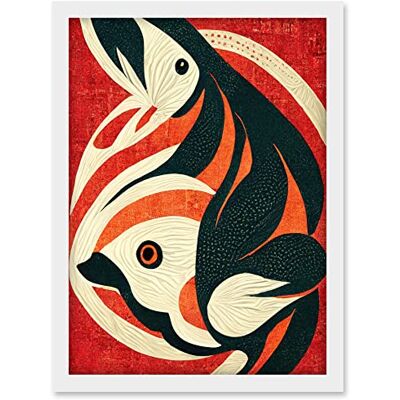 Doppelganger33 LTD Abstract Stylised Japanese Koi Carp Fish Painting Artwork Framed A3 Wall Art Print Doppelganger33 LTD Abstract Stylised Japanese Koi Carp Fish Painting Artwork Framed A3 Wall Art Print
