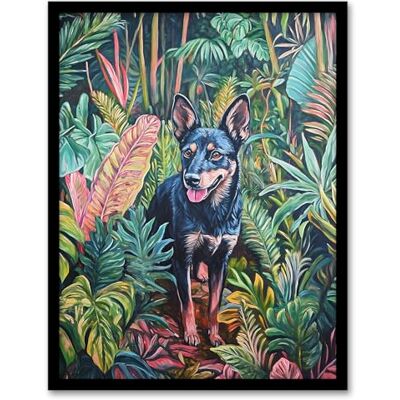 Artery8 Kelpie In Exotic Jungle Nature Plants Dog Lover Living Room Artwork Framed Wall Art Print A4 Artery8 Kelpie In Exotic Jungle Nature Plants Dog Lover Living Room Artwork Framed Wall Art Print A4