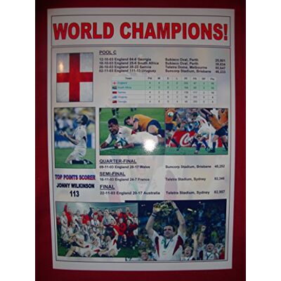 Lilywhite Multimedia England Rugby Union World Cup winners 2003 souvenir print Lilywhite Multimedia England Rugby Union World Cup winners 2003 souvenir print