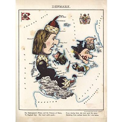 Fine Art Prints Lancaster 1869 Pictorial Map Denmark Mythical Animals Premium Wall Art Canvas Print 18X24 Inch Fine Art Prints Lancaster 1869 Pictorial Map Denmark Mythical Animals Premium Wall Art Canvas Print 18X24 Inch